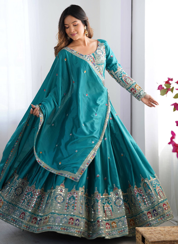Alluring Crepe silk Festive and Party wear lehenga choli with sequin and coding dori work
